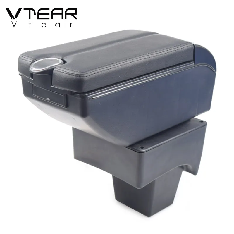 Vtear for Suzuki Brezza accessories car armrest leather storage box center console arm rest interior parts styling 2016