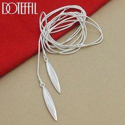 DOTEFFIL-collar de plata de ley 925 para mujer, cadena de serpiente de doble hoja, joyería para fiesta de compromiso y boda