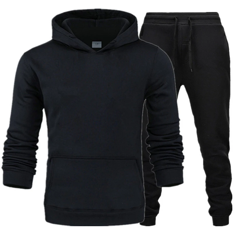 winter hoodies suits men fashion Fleece red hoodie black Brand pants Casual Jogger suit tracksuit sweatshirt woman pullover