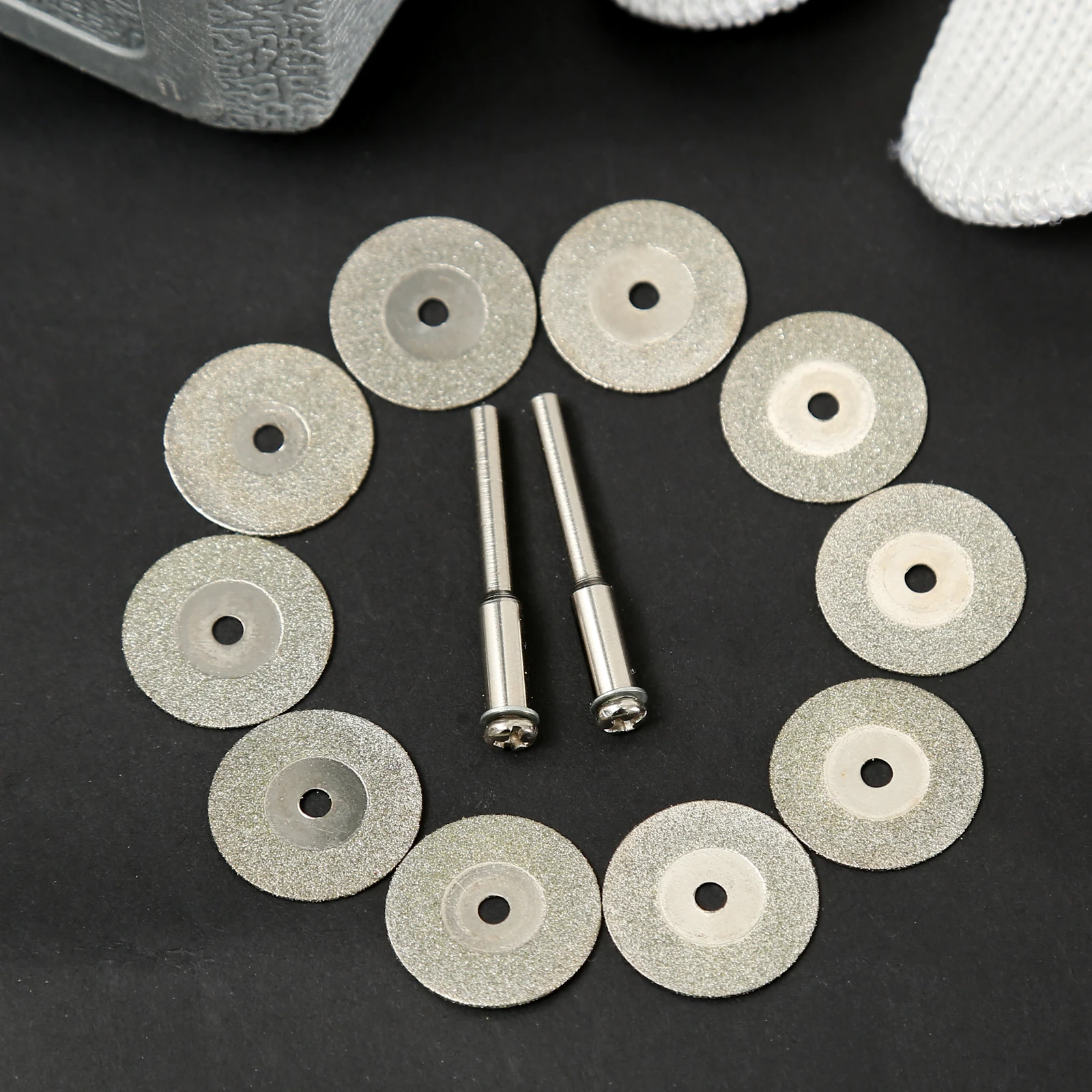 10pcs 20mm Disc Sharpener Cutting Wheel Rotary Tools Diamond Grinding Abrasive For Dremel