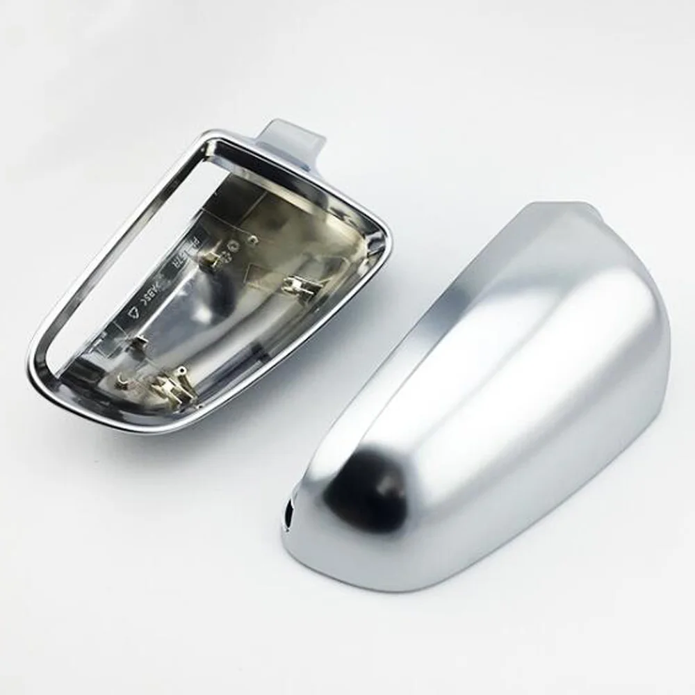 1Pair Car Wing Mirror Caps Matt Chrome Mirror Cover Rearview Side Mirror Cap S Line for Audi A4 S4 B6 B7 A6 C6