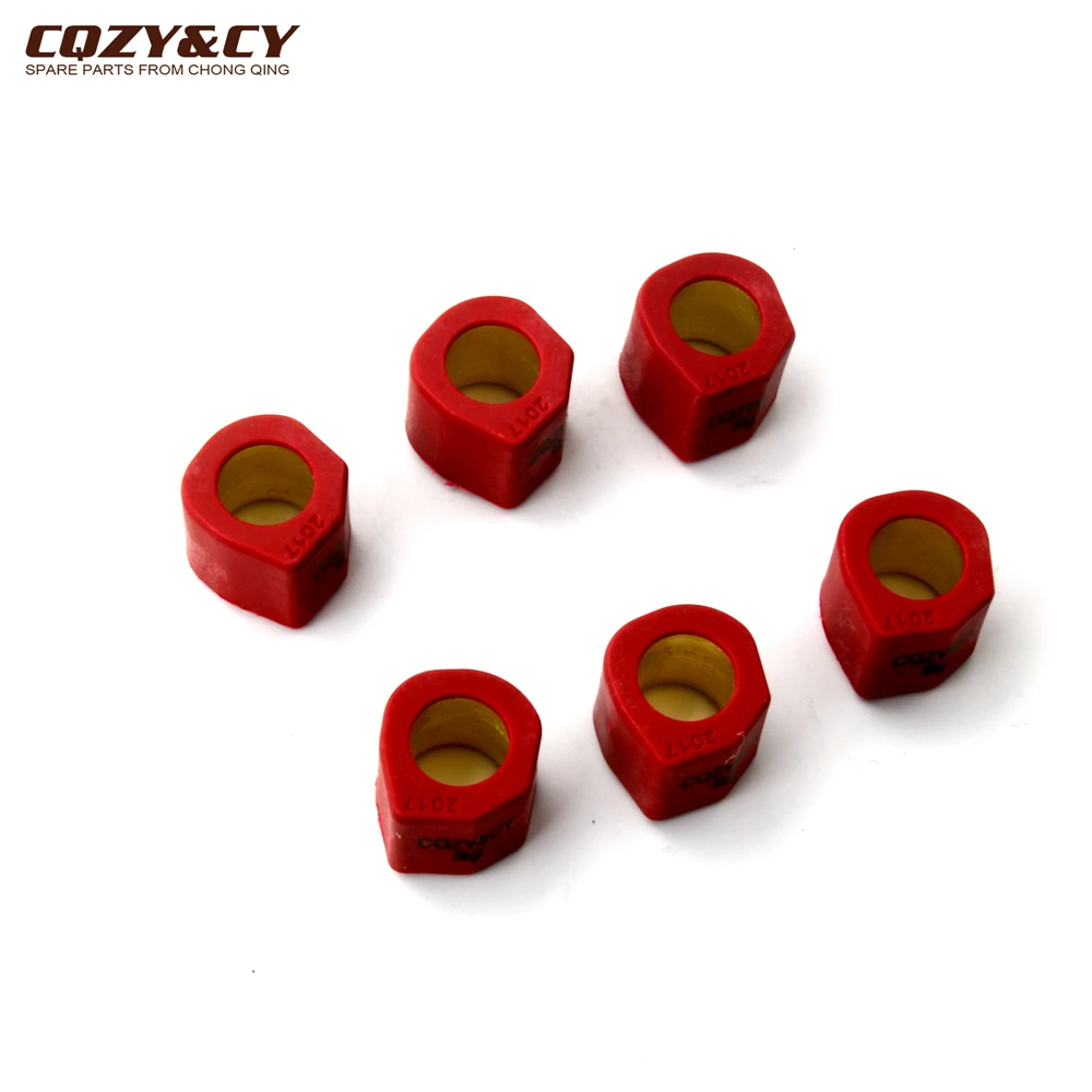 6PC Racing Roller Set Weight 20x17mm 9g 11g 13g 15g For Daelim Otello SG125 F1 S2 S3 NS125 Scooter