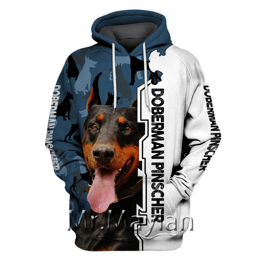 

Doberman Pinscher 3D Full Printed Hoodies Men/Women Casual Unisex Autumn Sweatshirt Streetwear Hipster Boys Clothes Outfits Top