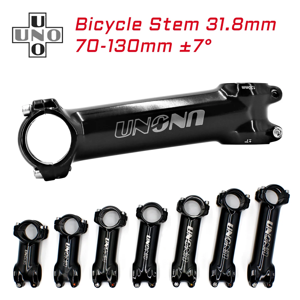 UNO Bicycle Stem Parts Riser Road Bike Stem 7 Degree Ultralight Stem mtb 31.8mm 70/80/90/100/110/120/130mm Bicycle Parts