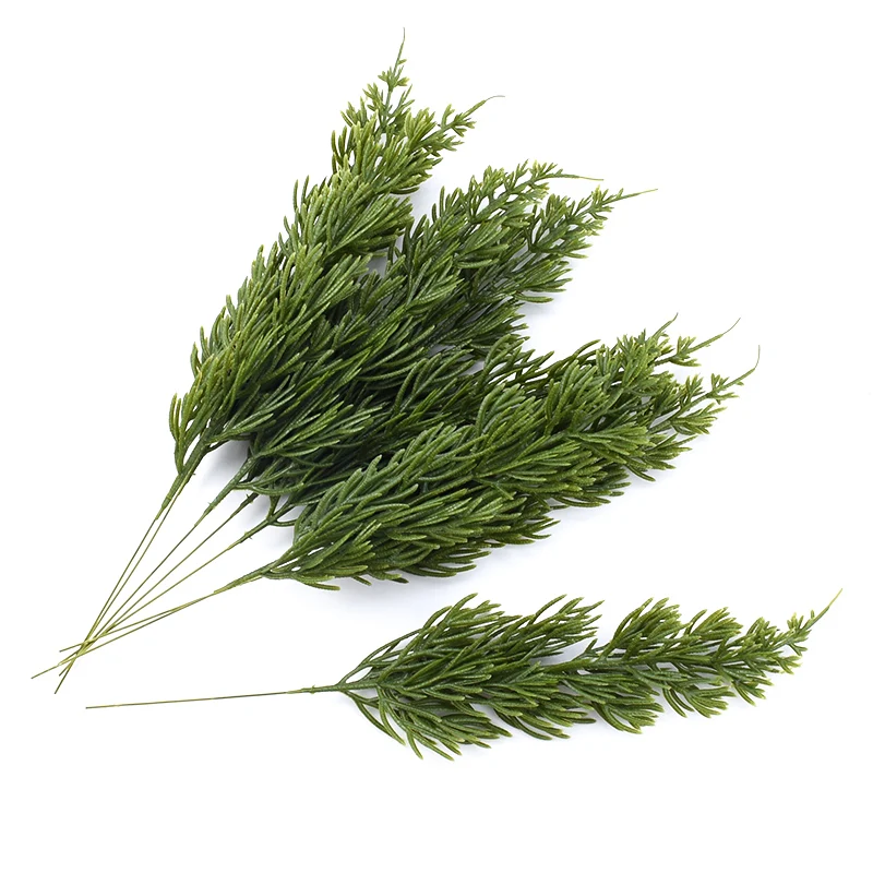 5 Stück grüne Kiefern-Weihnachtsblätter, Dekorationen für Zuhause, Kunststoffvasen für Hochzeit, dekorative Blumenkränze, DIY-Kunstpflanzen – Detail 16