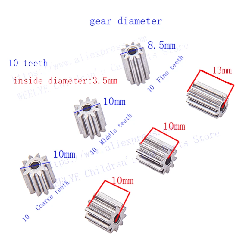 2 Pcs Electric motor metal gear, 6V 12V dc motor gear, engine gear 8 teeth 10 teeth 11 teeth 12 teeth for 380 390 550 570 motor