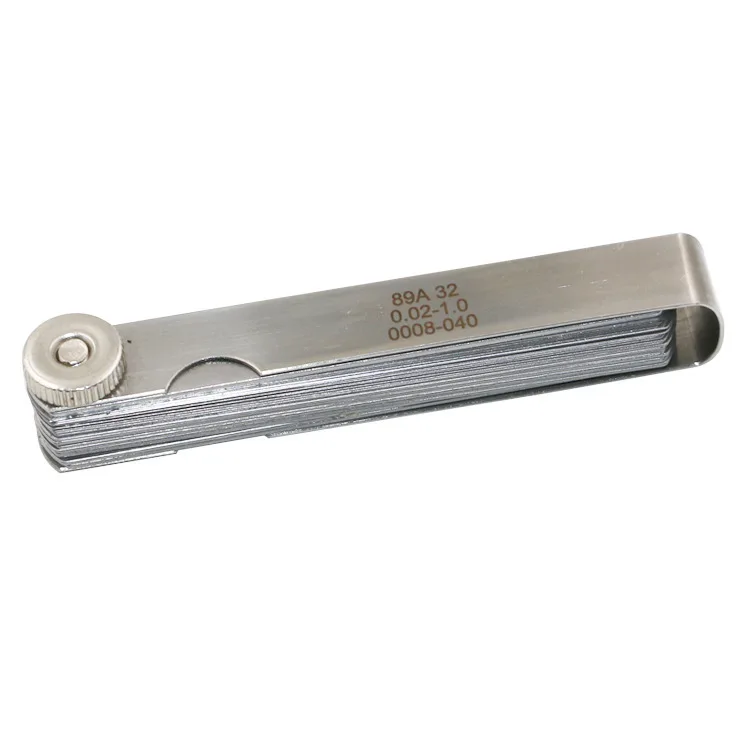 Imagem -04 - Lâminas de Calibre de Alimentação Enchimento Métrico da Diferença 0.021 mm 0.00080.040 Polegadas Calibre Ferramenta de Medição para o Ajuste da Válvula do Motor 32 26 25 20