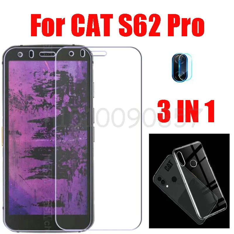 Case + Camera Tempered Glass On For CAT S62 Pro Screen Protector Glass For CAT S62 Pro 2.5D Glass