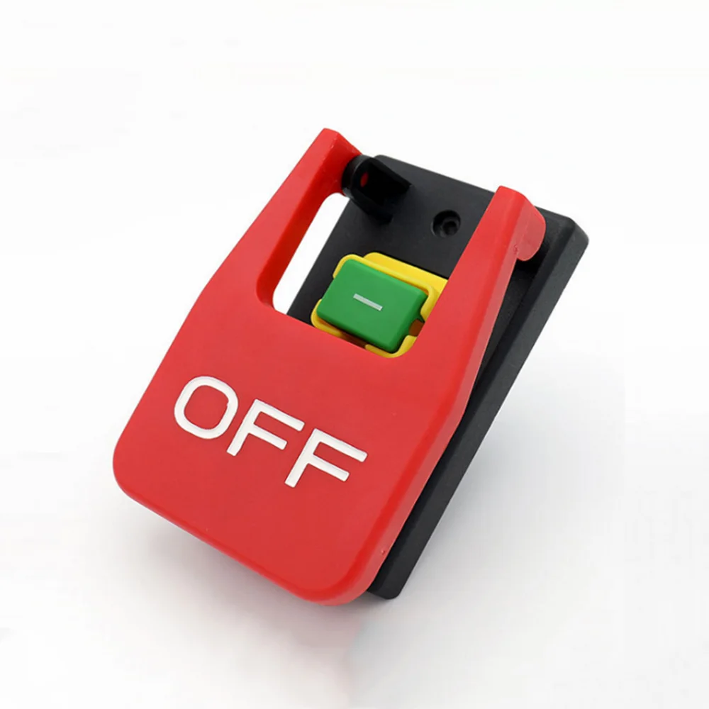 Off-On Red Cover Emergency Stop Push Button Switch 16A Power-Off/Undervoltage Protection Electromagnetic Start Switch