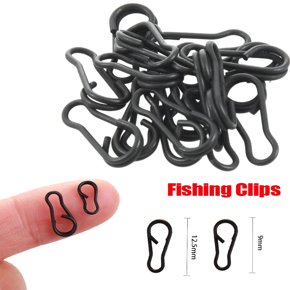 Enlace de velocidad de carpa, aparejos de pesca de carpa negro mate, Conector de señuelo a presión de múltiples clips, accesorios de pesca a