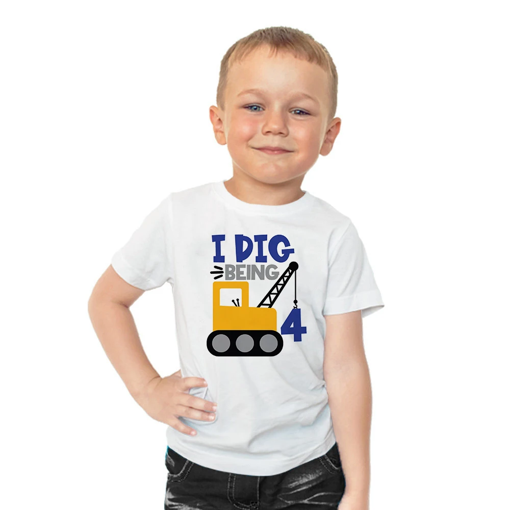 Excavator Birthday Shirt 1nd 2nd 3nd 4nd 5nd birthday digger shirt Construction excavator shirt boys construction Tees