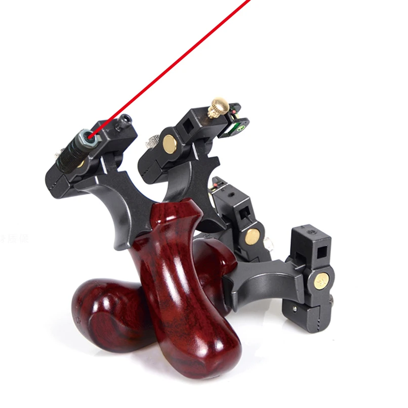 

Laser Aiming Slingshot Resin Catapult with Flat Rubber Band High Precision Shooting Outdoor Hunting Sling Shot