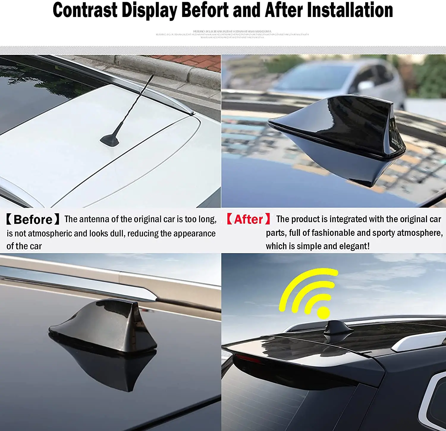 Car Roof Shark Fin Decorative Aerial Antenna for Ford Focus Fusion Escort Kuga Ecosport Fiesta Falcon Mondeo Taurus MUSTANG