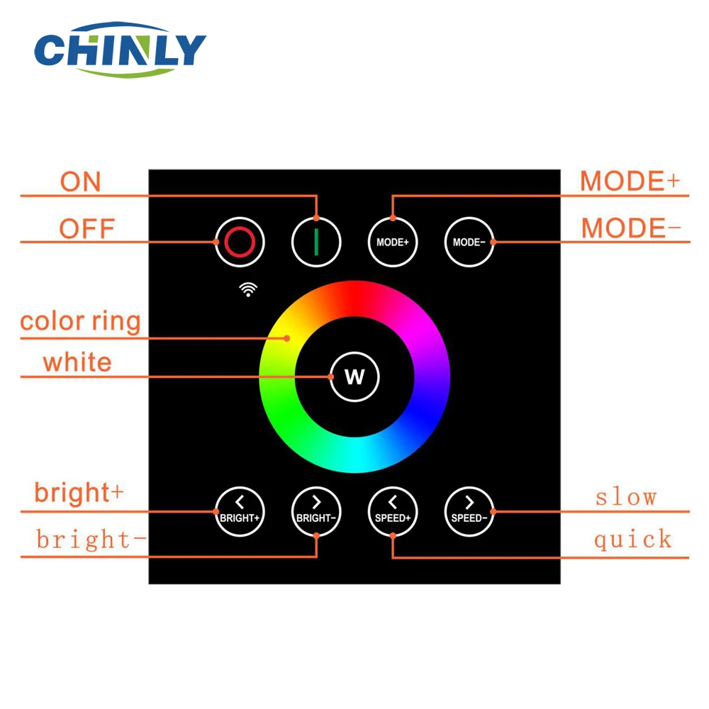 16W RGBW Fiber Optic Light Wall Switch Touch Controller 2.4G Wireless 2 Meters 150pcs Stars Ceiling Lighting