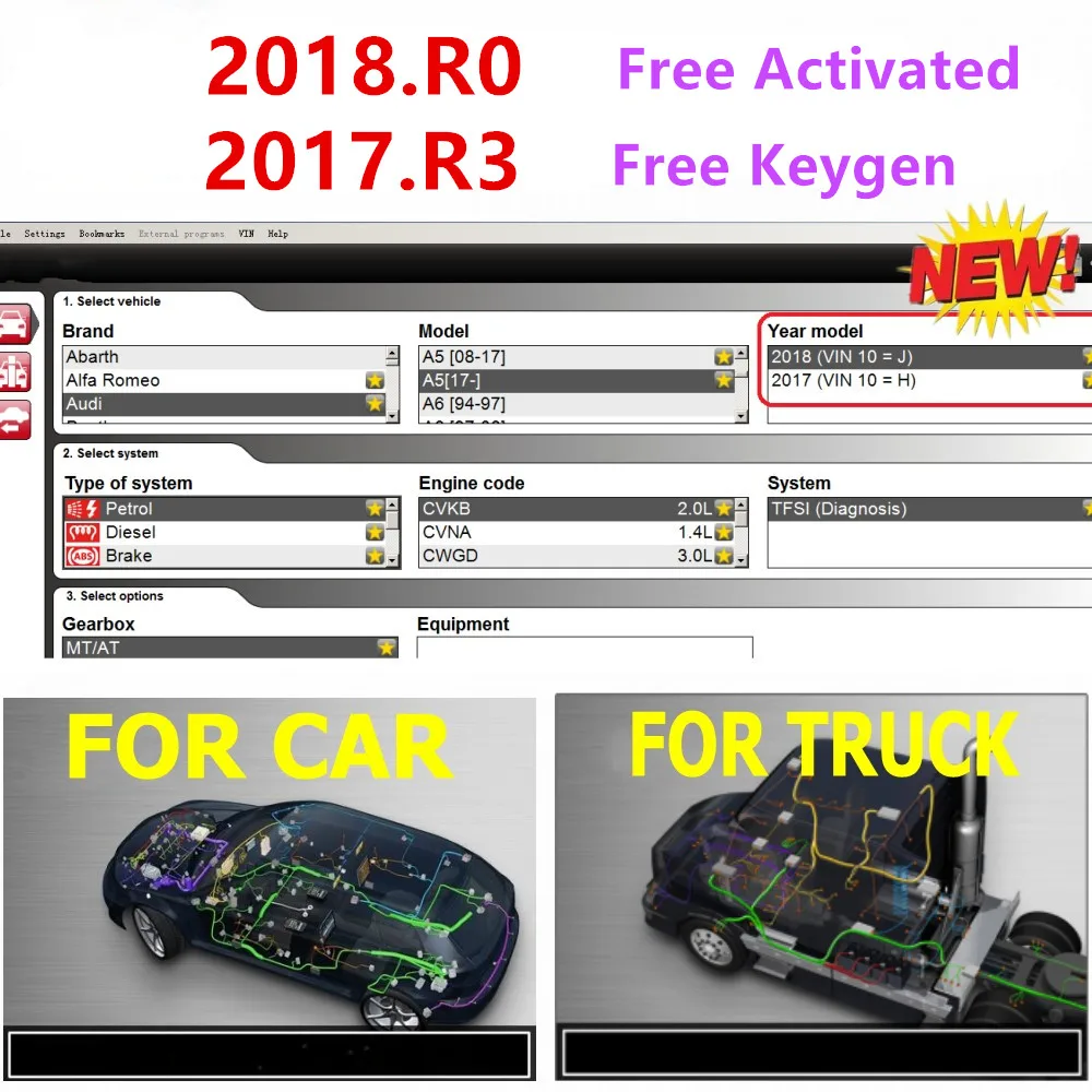 2021 Newest 2017.R3 With Free Keygen For TCS Pro Multidiag MVD 2018.R0 2016.R1 Software  For Multi Cars Trucks Diagnostic Tool