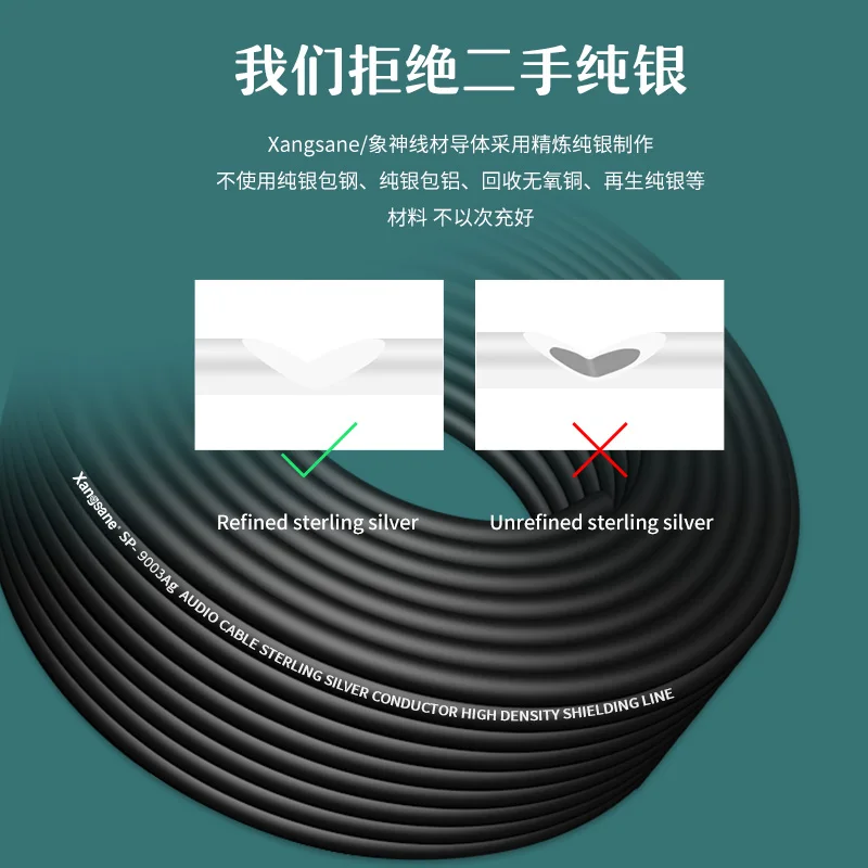 Xangsane SP-9003Ag hifi four-core 6N single crystal pure silver audio signal cable XLR balance line over machine line