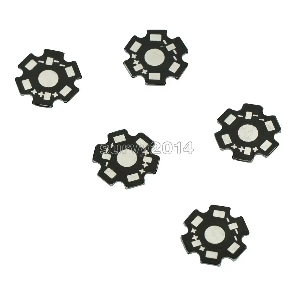 10pcs 20MM 1W 3W 5W High Power LED Universal Aluminum Plate Heat Sink Black