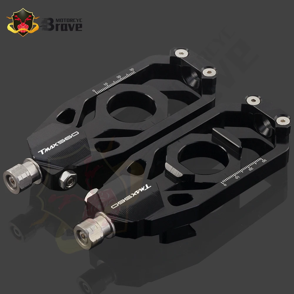 CNC Aluminum Left & Right Chain Adjusters with Spool Tensioners Catena For Yamaha Tmax 560 tech max 2020 2021 2022 TMAX560