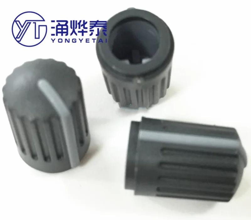 

YYT 5PCS Plastic potentiometer matching knob 10*14MM tangent gray with indication 6MM half inner hole