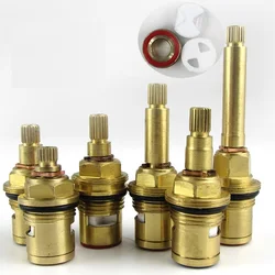 1/4 Turn G1/2 Double Teeth Brass cartridge Accessories Hot Cold Faucet Switch Ceramic Valve Core Double-handle Faucet Valve Core