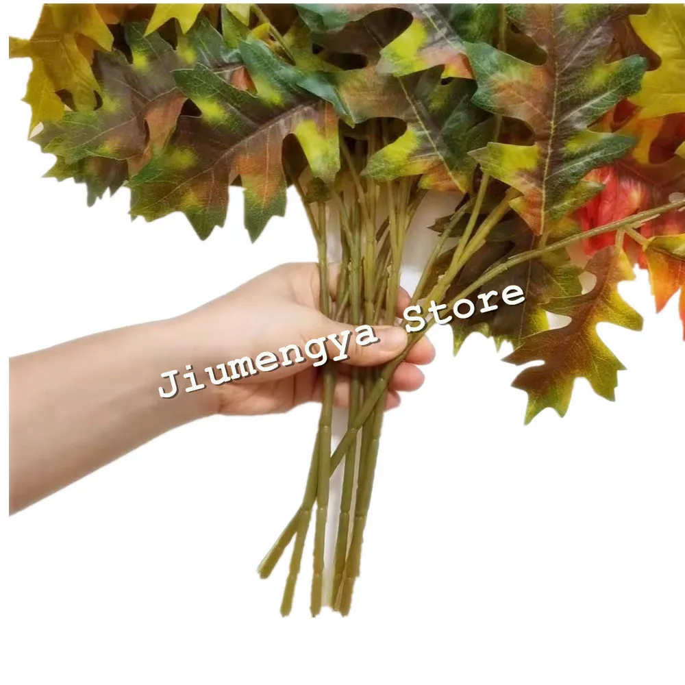 12pcs Artificial Oak Tree Branch Faux Greenery Plant Eiche Tree Stems for Green Wall Decoration