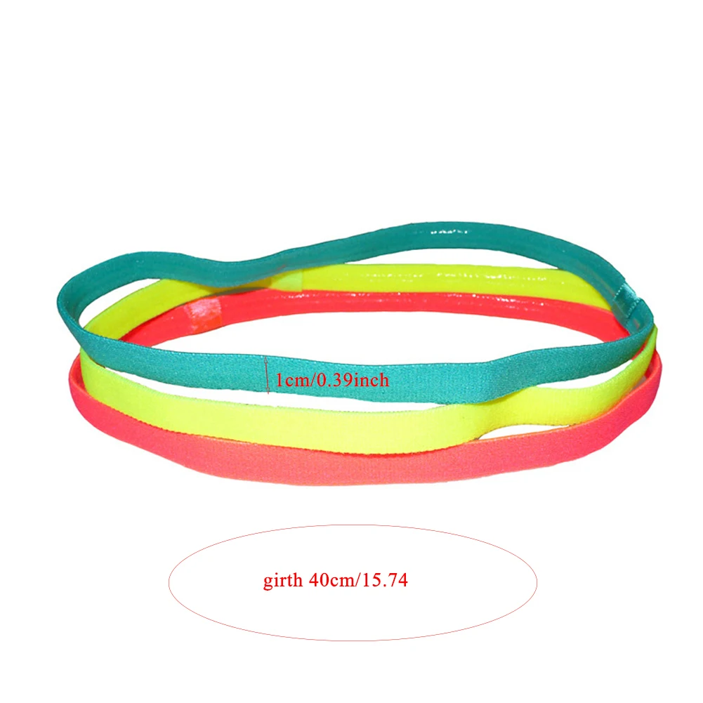 1 PC Candy Color Women Men Yoga Hair Bands Sports Headband Girls Blue Sport Anti-slip Elastic Rubber Sweatband Football Running