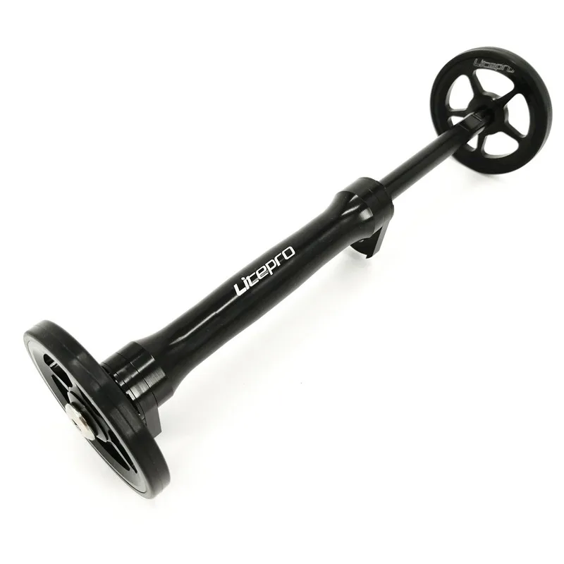 LITEPRO Folding Bike Easywheel For Brompton Easy Wheel & Rear Rack Support Extension Rod Telescopic Bar