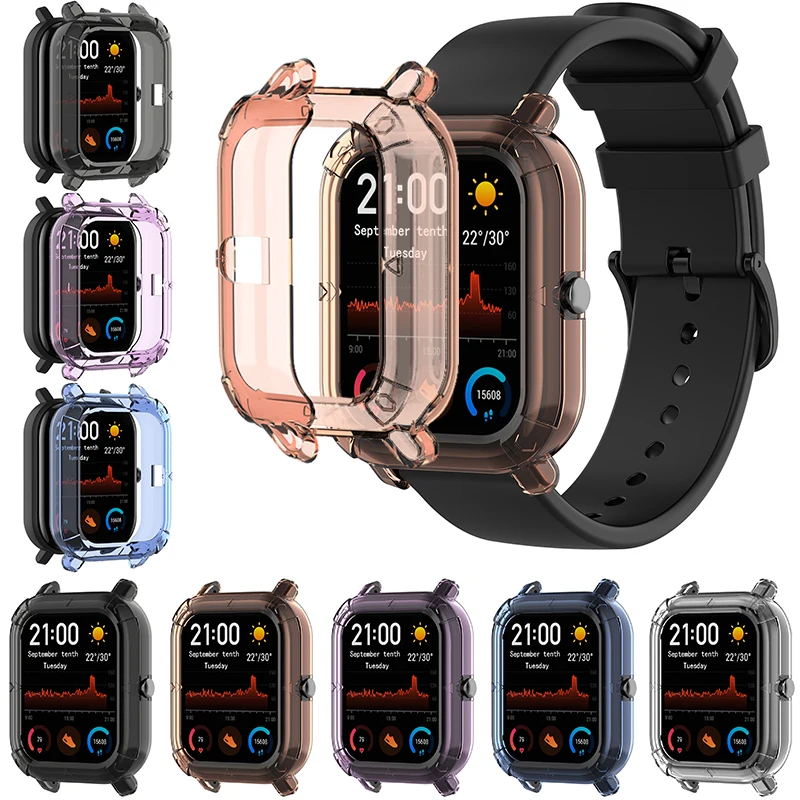 TPU Protective Case For Huami Amazfit GTS Smartwatch Protection Transparent Cover Scratch Resistant Shell Bumper Accessories