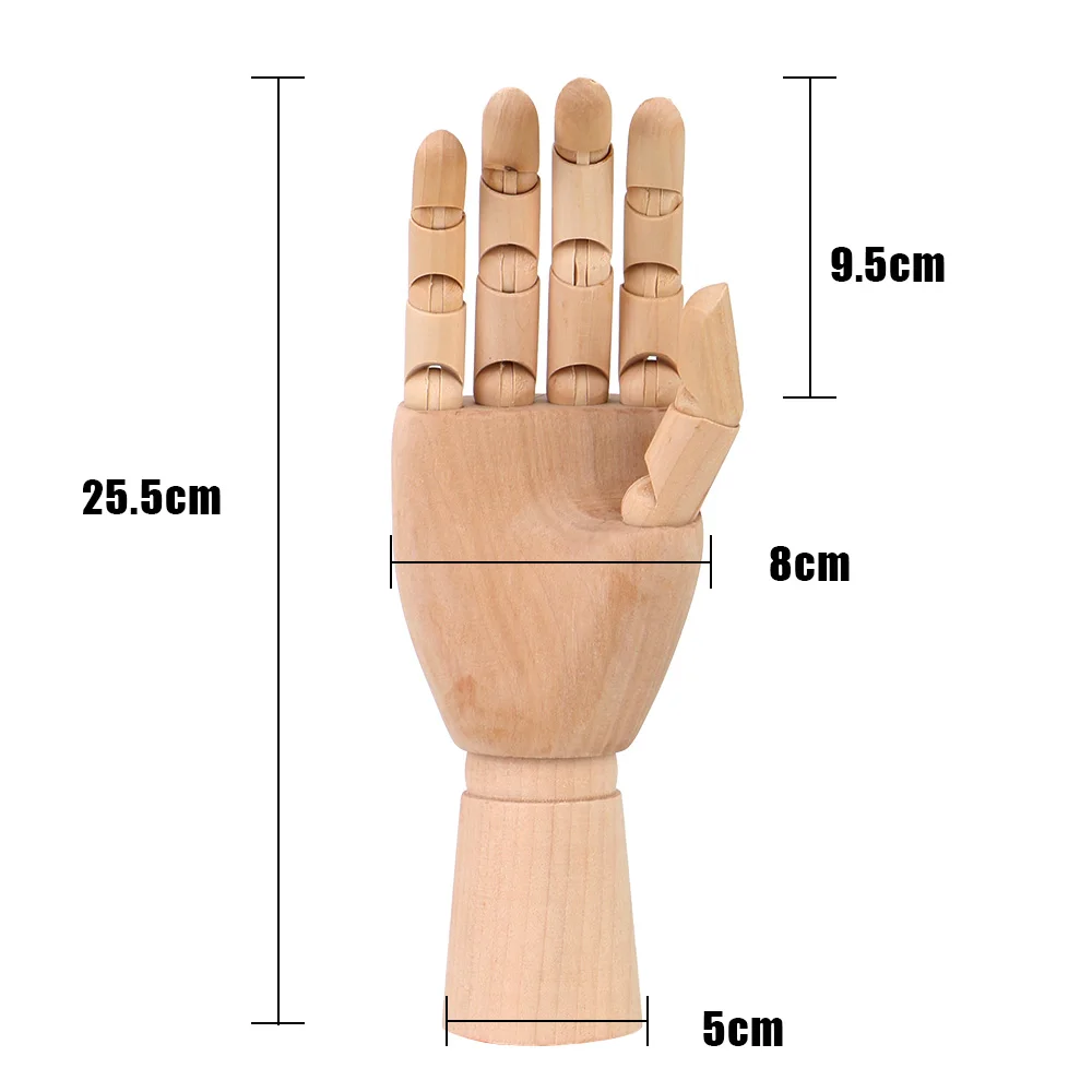 Flexible Jointed Doll Movable Limbs Wooden Hand Model Drawing Model Sketch Mannequin Model 10 Inches Tall Human Artist Models