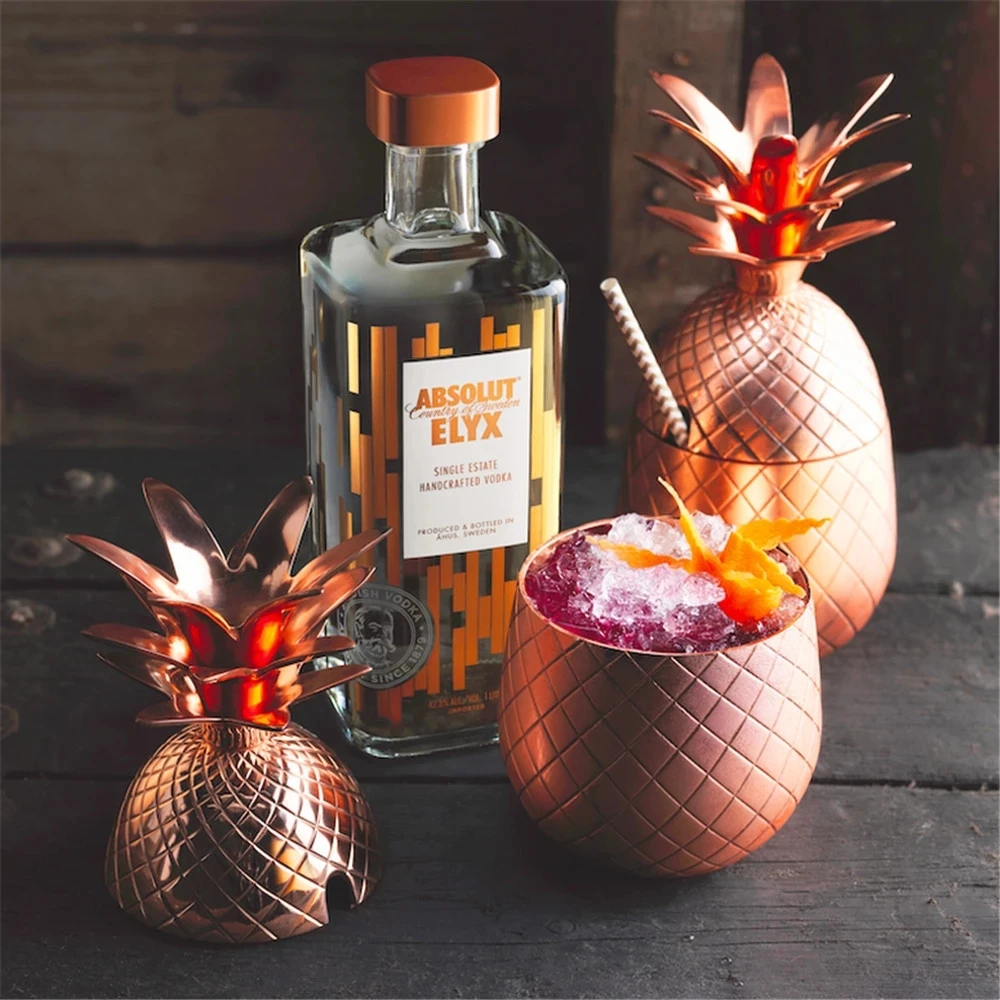 

500ml Creative Pineapple Cocktail Glass 304 Stainless Steel Juice Drinking Cups Champagne Wine Glass Home Cafe Party Barware