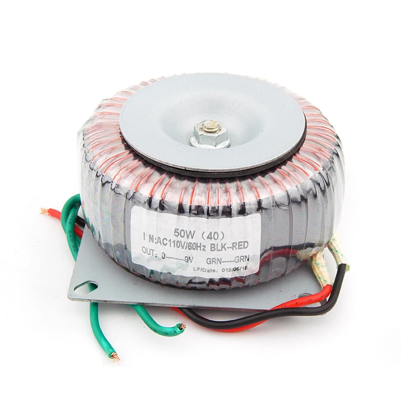 50w Toroidal core transformer of pure copper Enameled wires (circular transformer) for power amplifier Output 9V input 110V