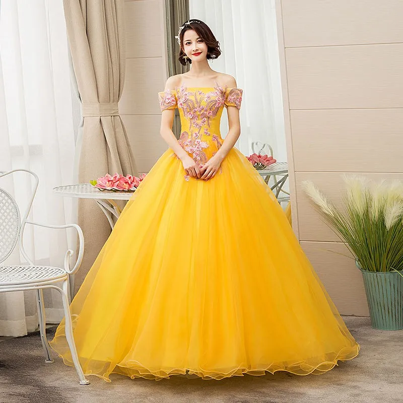 

Платья Quinceanera, новинка 2024, золотое кружевное платье с открытыми плечами, Vestidos 15 Anos, вечернее платье Quinceanera для выпускного вечера по индивидуальному заказу