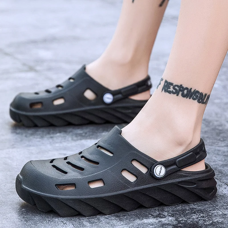 Men's Fashion Beach Slippers Summer Home Simple Slippers Outdoor Bathroom Non-slip Solid Men's Shoes Chanclas Hombre