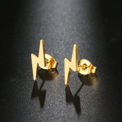 Stainless Steel Earrings Lightning Fashion Stud Earrings Classic Simple Earrings For Women 2022 Jewelry Wedding Party Gifts NEW