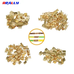 100Pcs terminali ad anello in rame a forma di U terminali Non isolati per auto e moto cavo Butt giunzione connettori a crimpare DJ454A/B/C 453 452