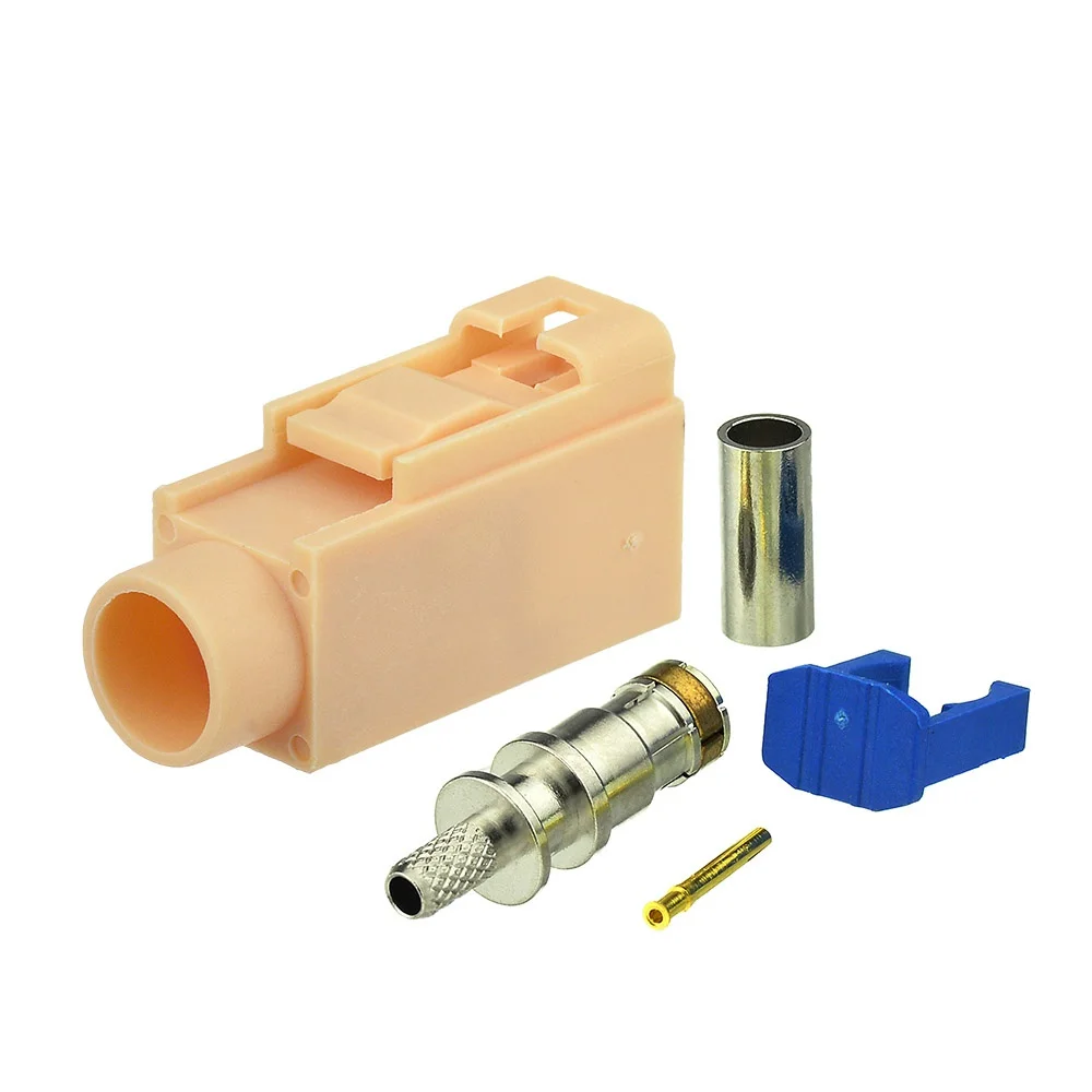 Superbat Fakra Code I- Beige/1001 Crimp Female RF Coaxial Connector for Bluetooth for Cable RG316 RG174 LMR100