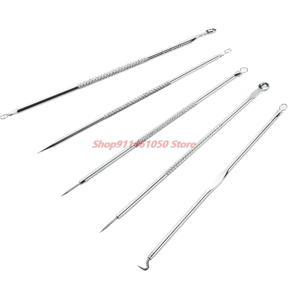 5Pcs Blackhead Extractor Black Dots Cleaner Acne Blemish Remover Needles Set Black Spots Pore Cleanser Tools New