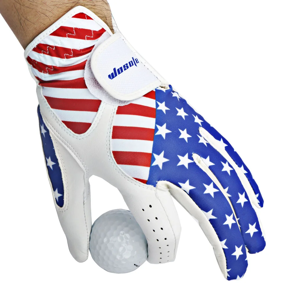 Golf Gloves American Flag Men's Left Handed Antiskid ventilation Golf gloves free shipping