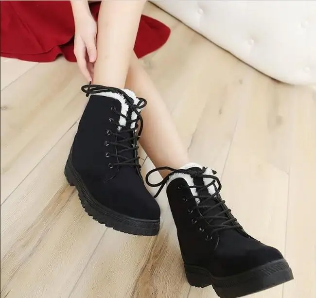 

Women's Cotton Shoes Boots Women's Snow Boots New Ladies Snow Flat bottom versatile plus velvet Boots Winter New Women's Winter