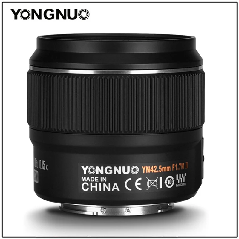 YONGNUO YN42.5mm 42.5mm F1.7M II Camera Lens F1.7 Lens For M4/3 mount Panasonic Olympus Mirrorless Camera Auto Focus