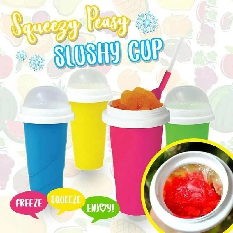 Quick-frozen Smoothies Newly Durable Slush Ice Cream Maker Squeeze Slush Quick Cooling Cup Milkshake Bottle Smoothie Cup