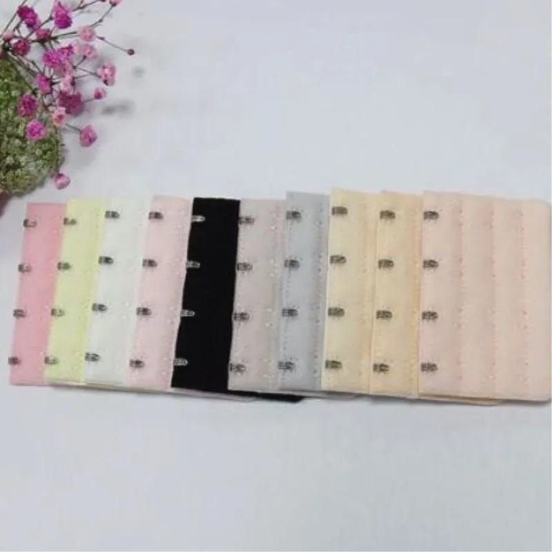 50pcs Extender For Women's Bra Extension 4 Hooks 3 Rows Lingerie Strap Clip Expander Adjustable Belt Buckle Intimates