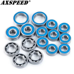 AXSPEED 16PCS RC Car Axle Front & Rear Bearing Kit for 1/10 Axial SCX10.2 SCX10 II Ar44 RC Crawler Blue Bearing Upgrade Parts