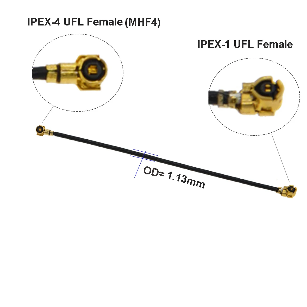 2pcs IPEX Pigtail Cable U.fl IPX IPEX1 Female to MHF4 IPEX4 Female Jack RF1.13 IPX MHF4 Extension Jumper for Router 3g 4g Modem