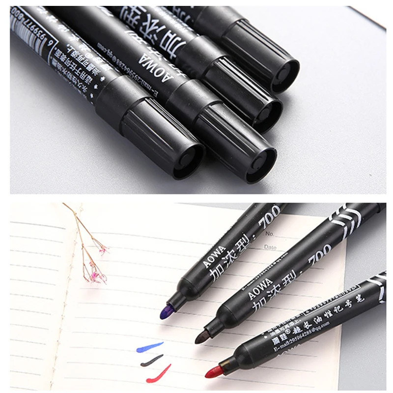 Waterproof Permanent Paint Marker Pen For Car Tyre Tire Tread Rubber Metal Manga Drawing Pens Thick line hook pen Art Supplies