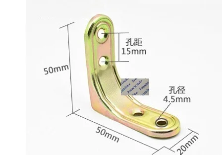 

50Pcs/Lot Stainless Steel Iron Furniture Right Angle Corner Bracket L Shaped Connector 90 Degree Connecting Brace