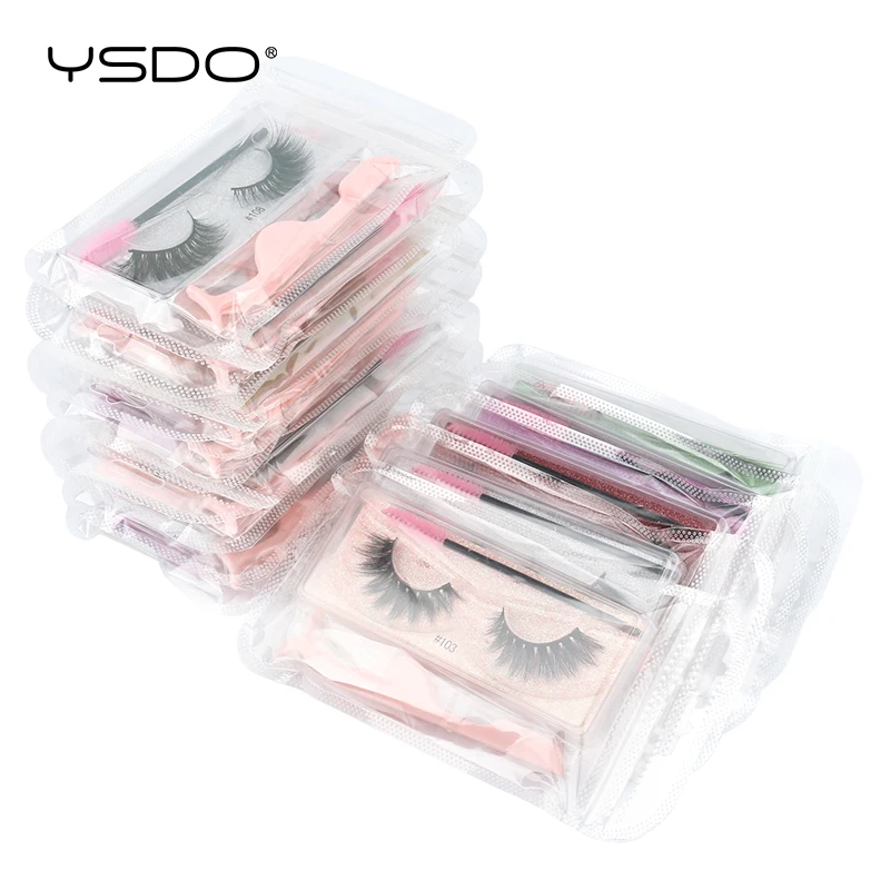 YSDO Lashes Wholesale 10 Pairs Fluffy Volume 3d Mink Eyelashes Makeup Natural Long Mink False Lashes Maquillaje Faux Cils Sets