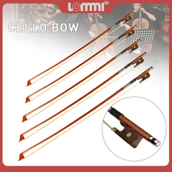 LOMMI 4/4 3/4 1/2 1/4 1/8 Cello Bow Brazilwood Bow  White Mongolia Horsehair Musical Instruments Practice For Beginner Cello