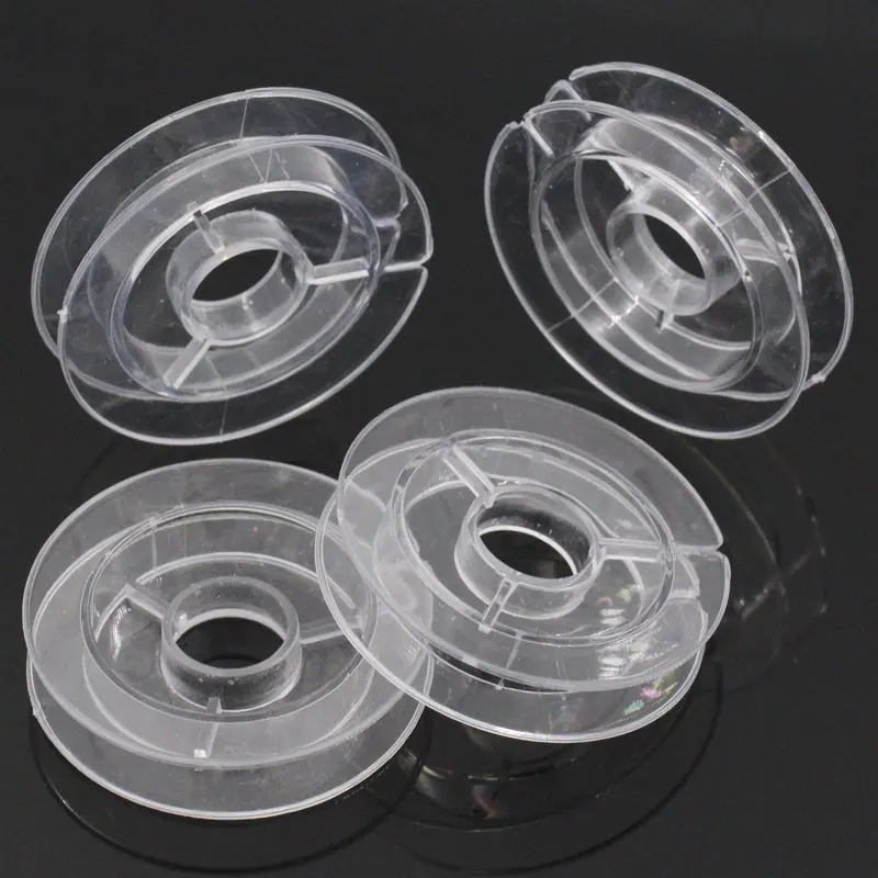 20Pcs Transparent Plastic Empty Sewing Bobbins Spools For Beading Wire Thread String Sewing Tools 50mm