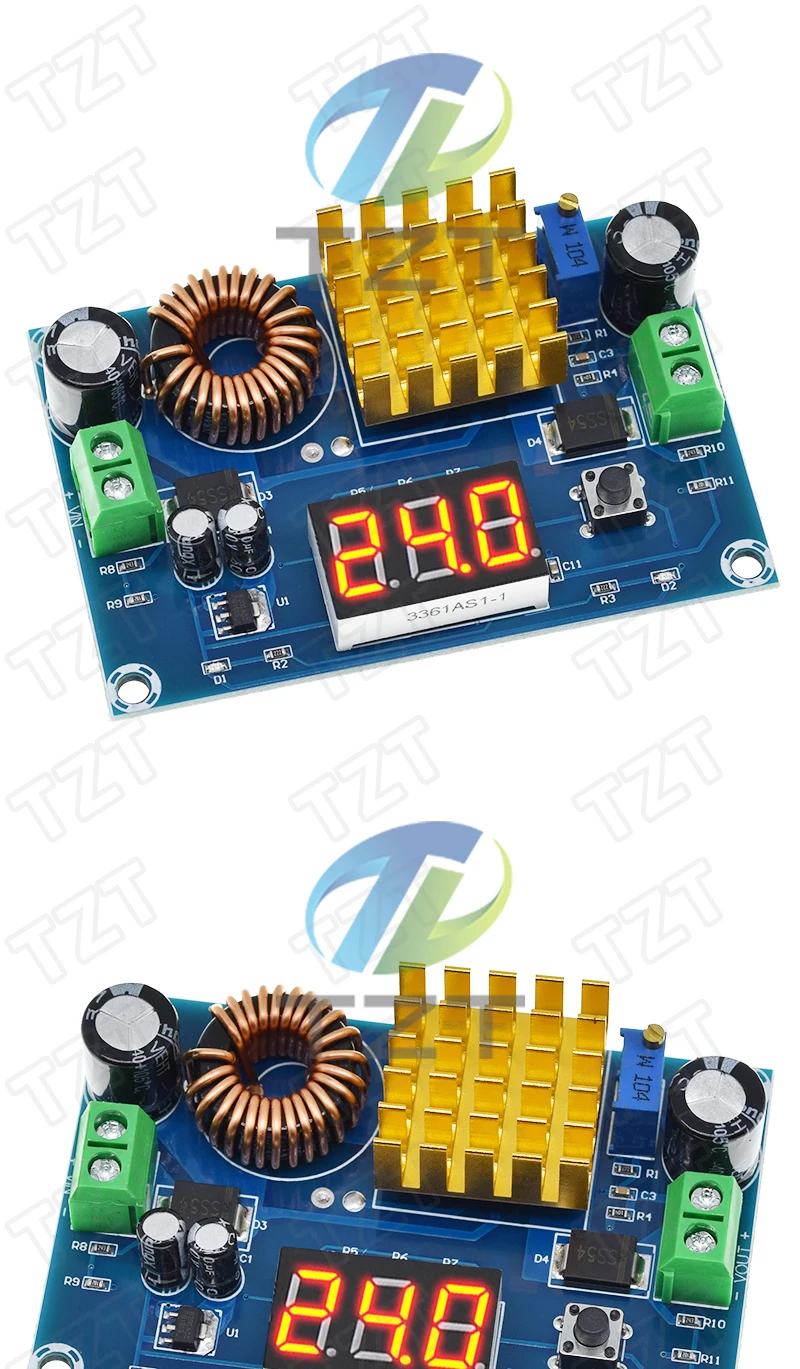 TZT DC 3V-35V zu DC 5V-45V Boost-Modul Digitales Voltmeter DC-DC Step-Up-Modul Boost-Konverter-Platine 5A Leistung Einstellbare Spannung – Detail 4